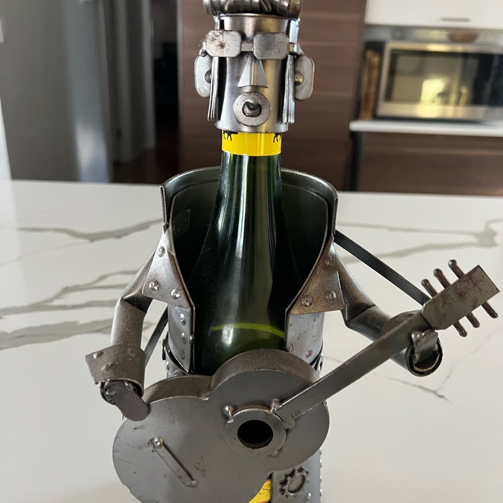 Metal Guitarist Wine Bottle Holder